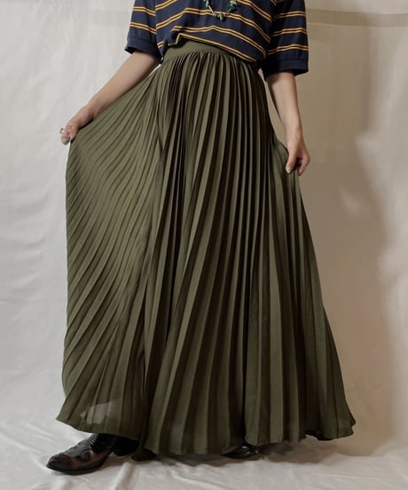 【USED】 Poly Long Pleats Skirt②/20210819-008