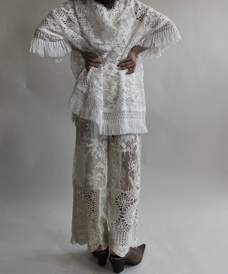 【RE;CIRCLE】 RE Crochet Lace S/S Hoodie / 220427-025