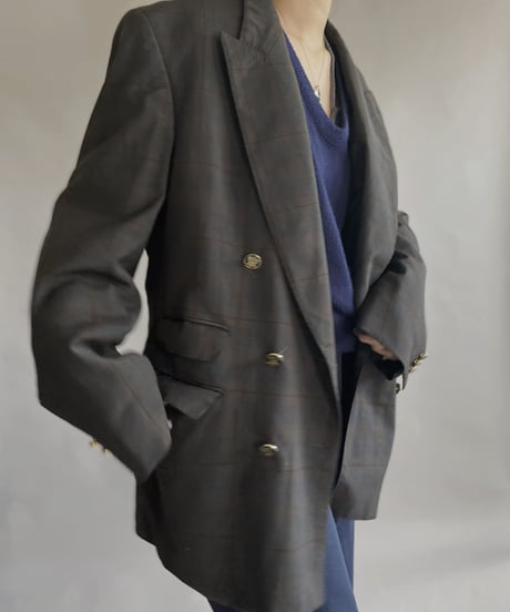 【USED】 Laser by DORMEUIL Checked Blazer / 230225-010