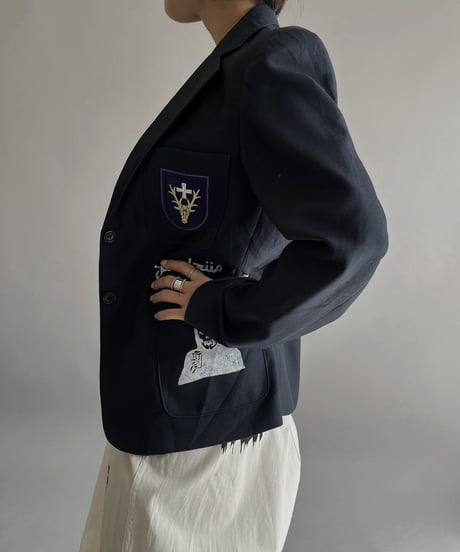 【Mashup Products】 Silk Screen School Jacket/  240217-014
