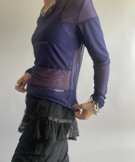 【USED】 Calvin Klein Jeans Sheer Top /241006-008