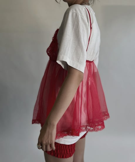【USED】 Lace See-through Camisole Top /220716-029