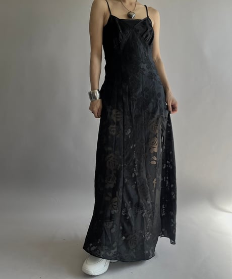 【USED】 Flower Patterned Camisole Long One-Piece/25227-005