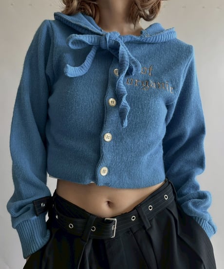 【RE;CIRCLE】 RE Hooded Acrylic Short Cardigan / 251016-003