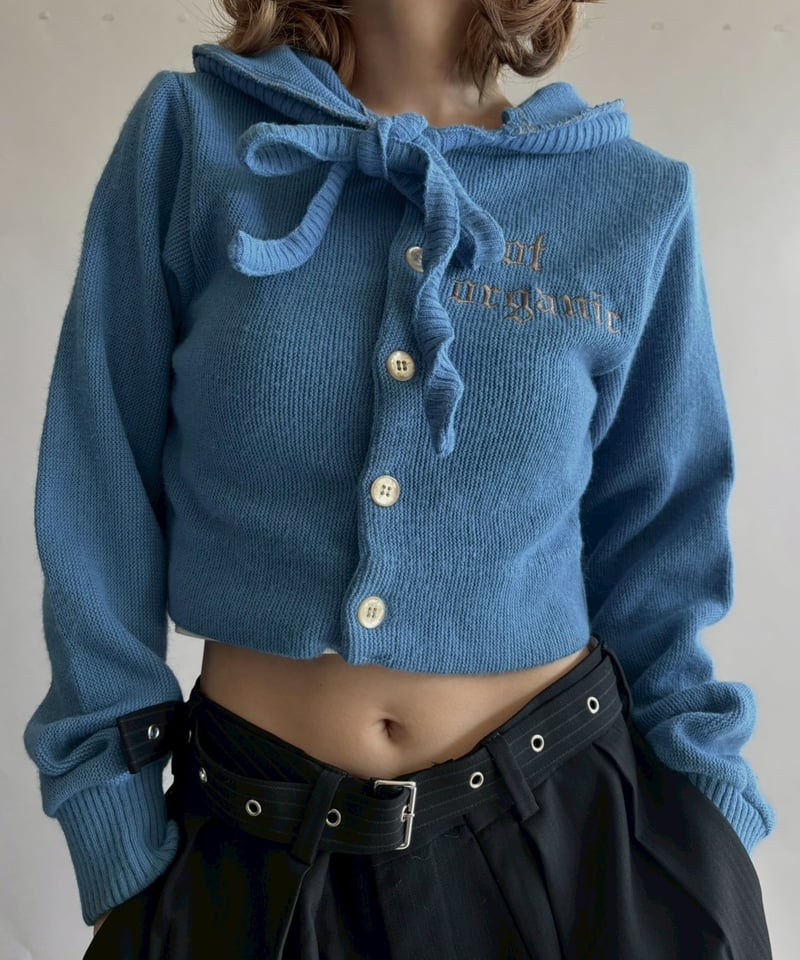 RE;CIRCLE】 RE Hooded Acrylic Short Cardigan /