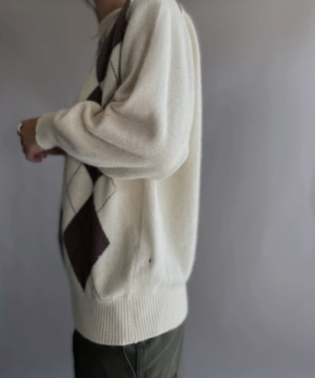 【USED】  Argyle Knit Sweater / 221112-007
