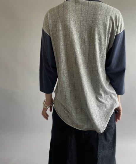 【USED】 80's Stripe Patterned T-Shirt  /240606-012