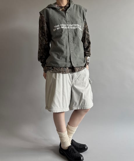 【RE;CIRCLE】 Stencil N/S Hooded Check Shirt  /  250911-005