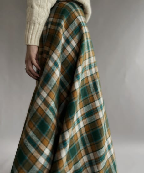 【USED】  Checked Long Skirt / 221105-023