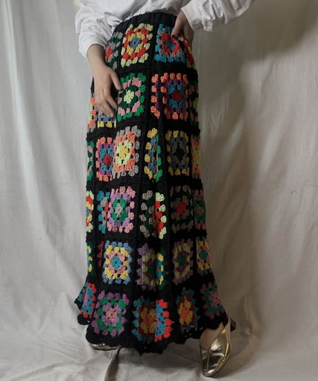 【USED】　Granny Knit Long Skirt②/210404-010