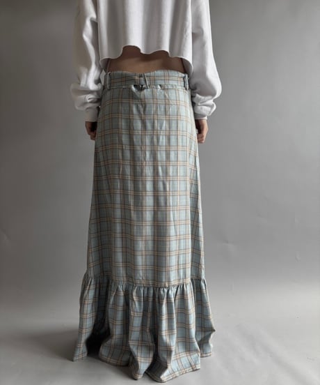 【USED】 PRETTY DAMAGE checked long Skirt / 250927-010