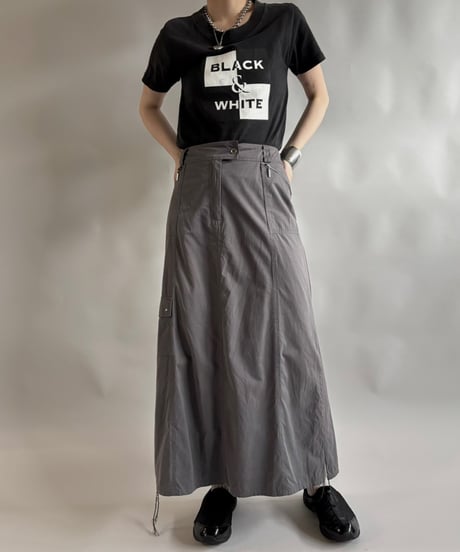 【USED】 RESIZED MADE in USA 90s GILDAN Black&White T-Shirt / 250830-011