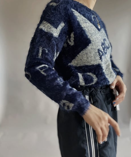 【USED】 Poly + Wool Knit Sweater / 230114-011