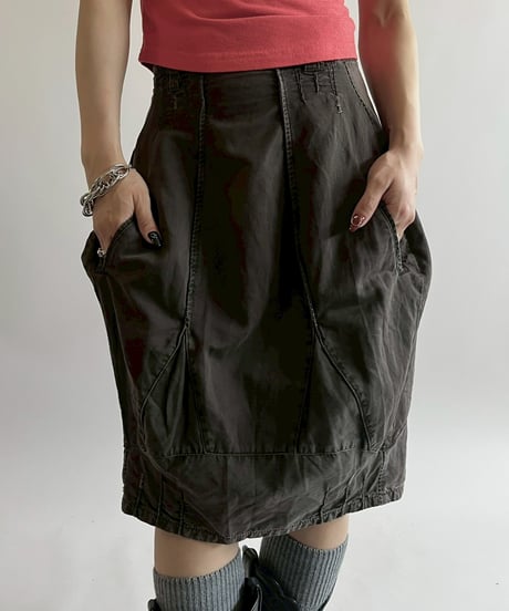 【USED】 MATITHE FRANCOIS GIRBAUD Made in ITALY 100% Linen Skirt  / 250517-012