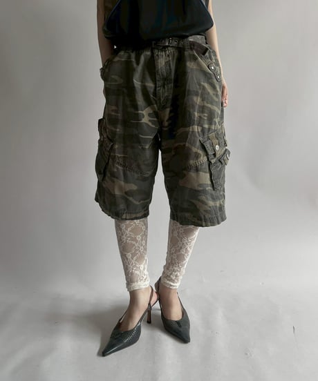 【USED】 Camouflage Wide Cargo Shorts /250712-014