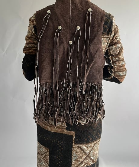 【USED】  Suede Fringe Vest /241214-009