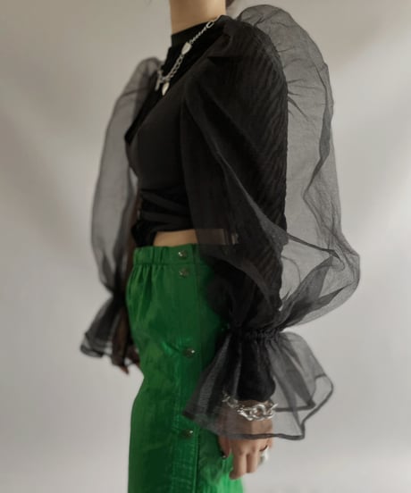 【USED】  L/S See-through Puff Sleeve top  / 230916-018