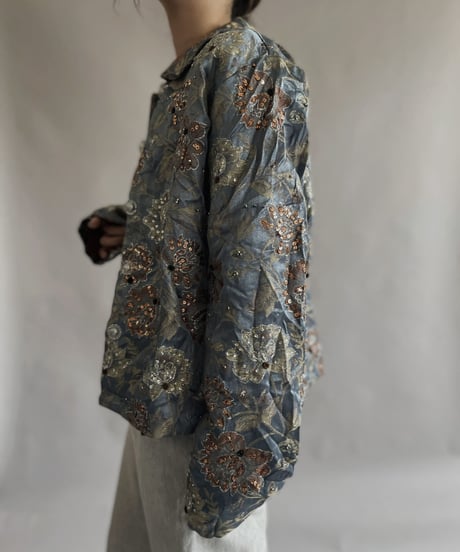 【USED】  Flower Pattern Spangle Jacket / 230408-023