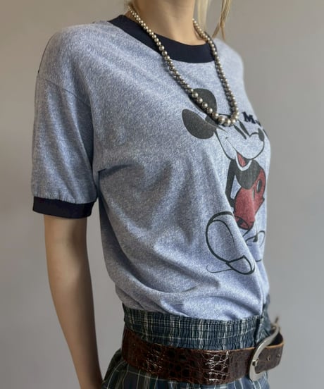 【USED】 Made in USA Mickey Mouse Ringer T-Shirt / 260523-010