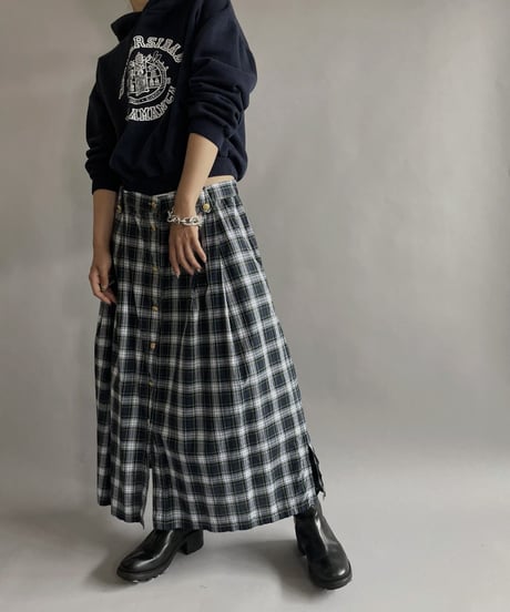 【USED】 Cotton Checked Long Skirt / 220903-001