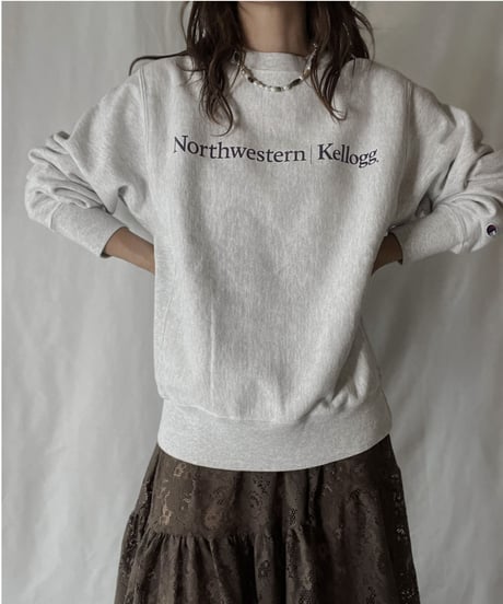 【USED】  Champion Reverse Weave Sweat North western /Kellog/211116-027