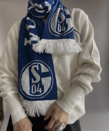 【USED】 Knit Soccer Muffler Blue × White / 230206-008