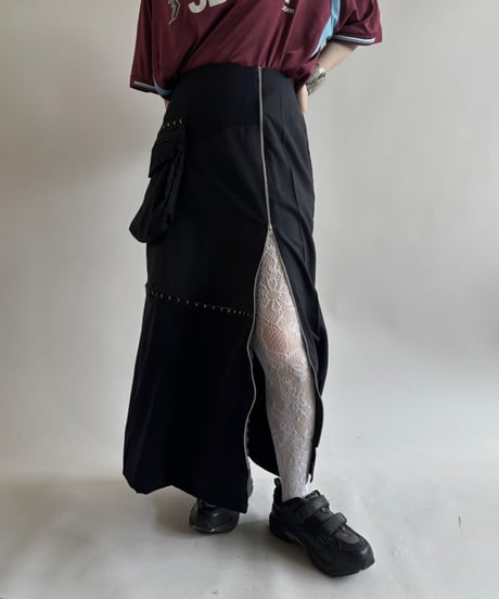 【RE;CIRCLE】 RE Suit Asymmetry Long Skirt/ 250717-018