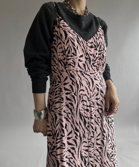 【USED】 AFRM Zebra Patterned Camisole Long One-Piece  /240928-008