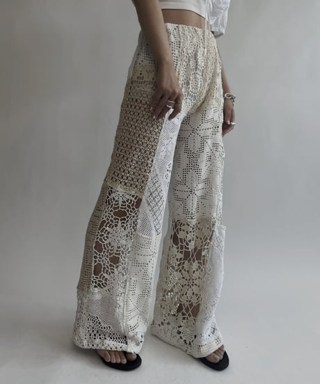 【RE;CIRCLE】 RE Crochet Patchwork Pants / 220728-025