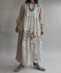 【RE;CIRCLE】 RE Crochet Lace Patchwork One-piece / 220526-009