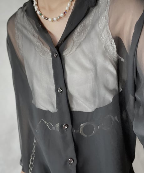 【USED】   See-through L/L Top/210926-006
