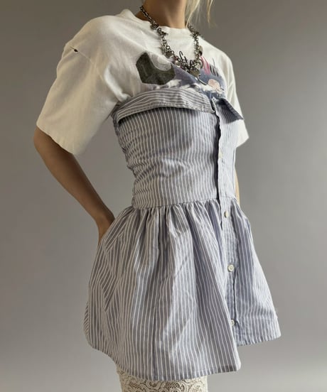 【RE;CIRCLE】  RE Stripe Shirt Mini One-Piece / 260611-005