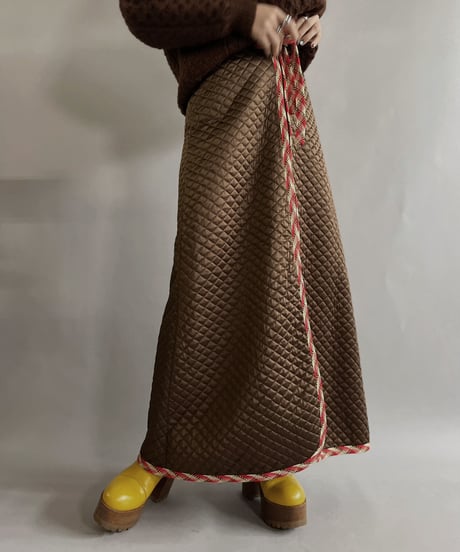 【USED】 Vanity Fair Zipped Quilting Long Skirt / 221210-023
