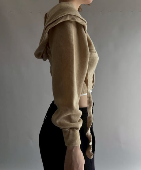 【RE;CIRCLE】 RE Hooded Acrylic Short Cardigan / 251016-008