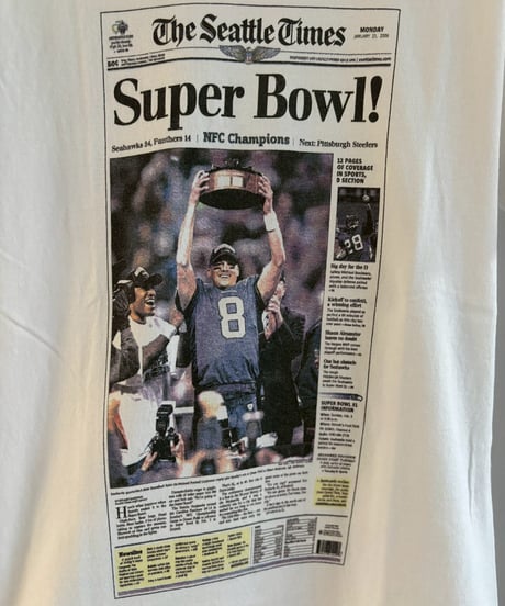 【USED】 06's JERZEES American Football Newspaper T-Shirt / 260607-016