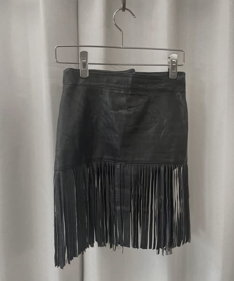 【USED】 Leather Skirt Black / 230304-009