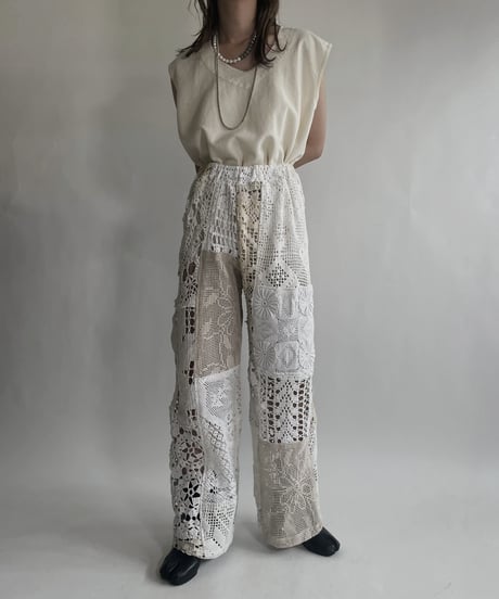 【RE;CIRCLE】 RE Crochet Patchwork Pants / 220623-026