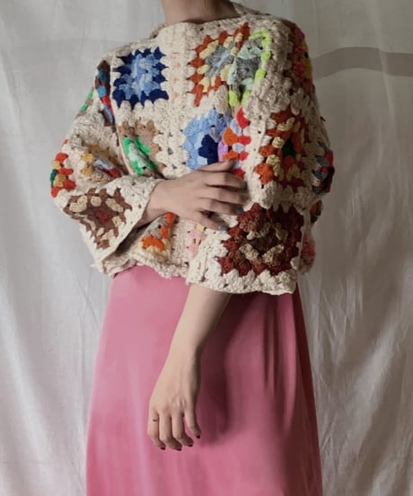 【RE;CIRCLE】 Short Sleeve Granny Knit Top② /210404-002