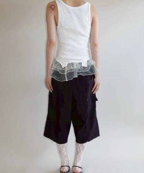 【CA MEETS UV】 RE Lace Ribbon Tank Top  / 250807-005