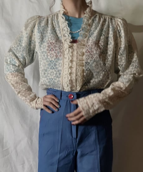 【USED】  Long Sleeve Lace Shirt/210310-027
