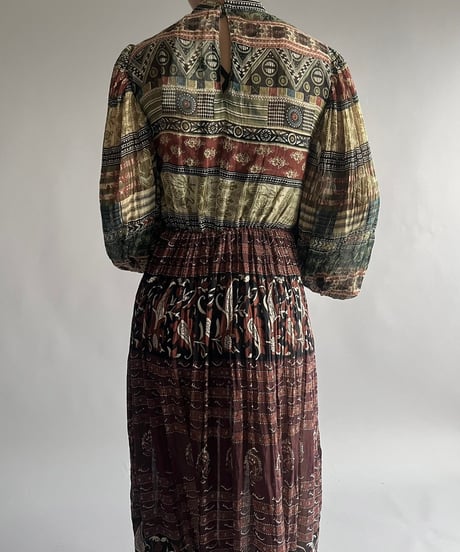 【RE;CIRCLE】 RE Indian Cotton Balloon Sleeved One-piece / 240912-006