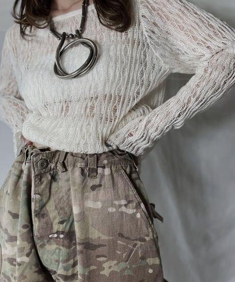 【USED】  Crochet Knit L/S Top ⑤/211014-039