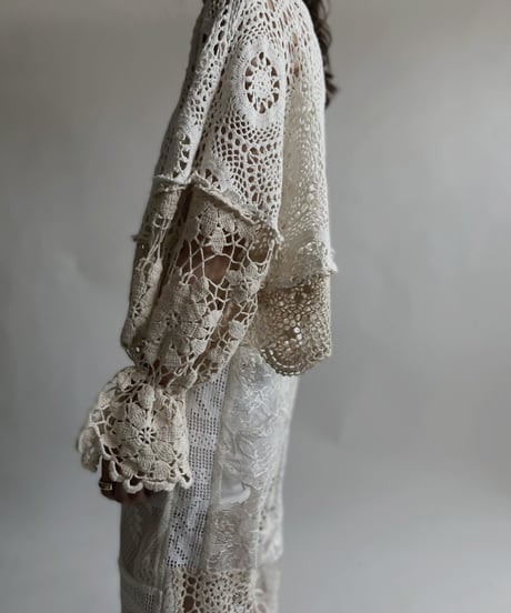【RE;CIRCLE】 RE Crochet Lace Patchwork Tops / 220427-020