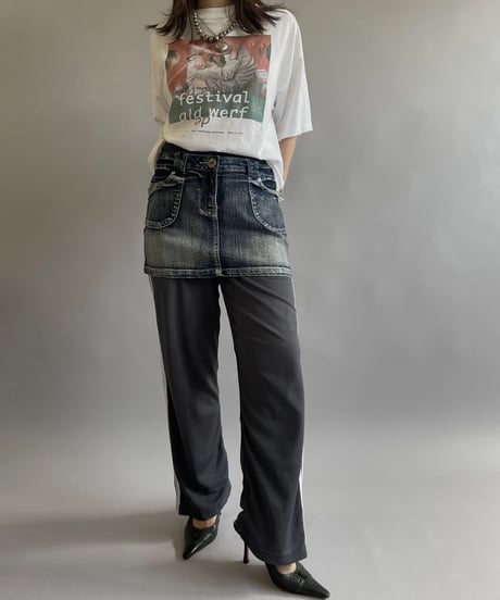 【USED 】X-mail Denim Mini Skirt/ 240615-018