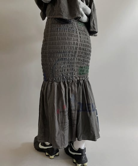 【RE;CIRCLE】RE Eco-Friendly Bag Shirring Skirt Gray / 230828-025