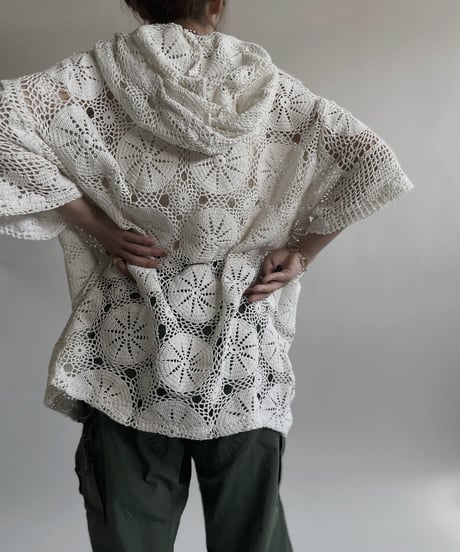 【RE;CIRCLE】 RE Crochet Lace S/S Hoodie / 220427-029