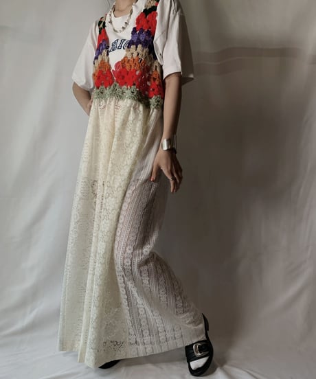 【RE;CIRCLE】 RE Lace × Crochet Shirt One-peice①/210801-069