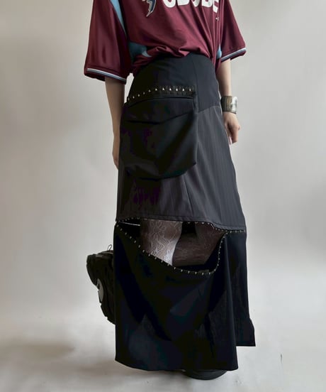 【RE;CIRCLE】 RE Suit Asymmetry Long Skirt/ 250717-019