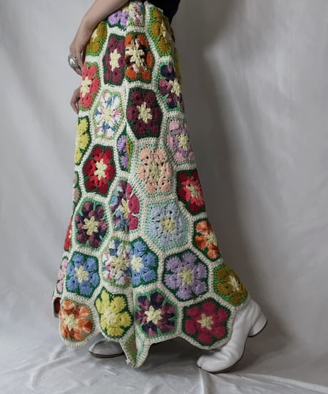 【RE;CIRCLE】 RE Granny Knit Long Skirt⑧/211014-028