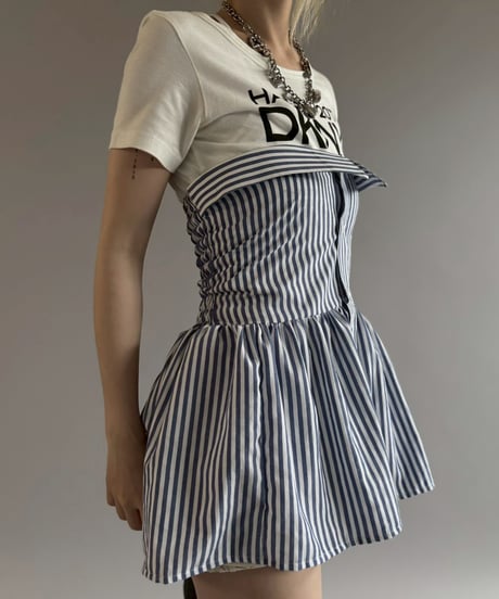 【RE;CIRCLE】  RE Stripe Shirt Mini One-Piece / 260611-008